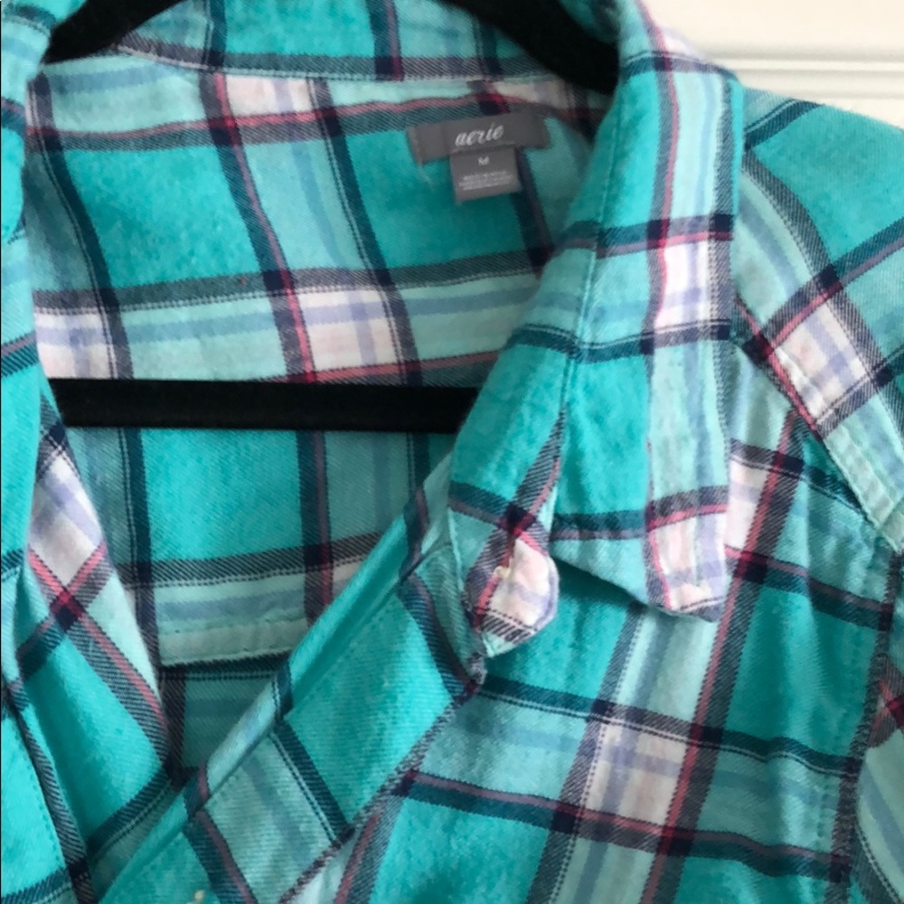 Long teal flannel - Picture 2 of 2